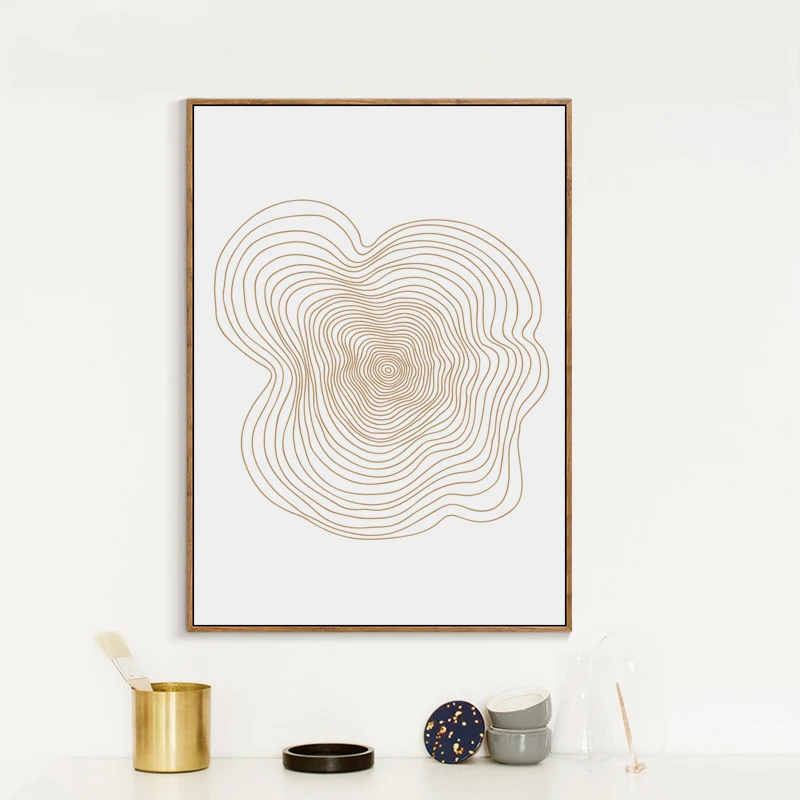 Элегантные абстрактные круглые украшения Картина на холсте постер с принтом