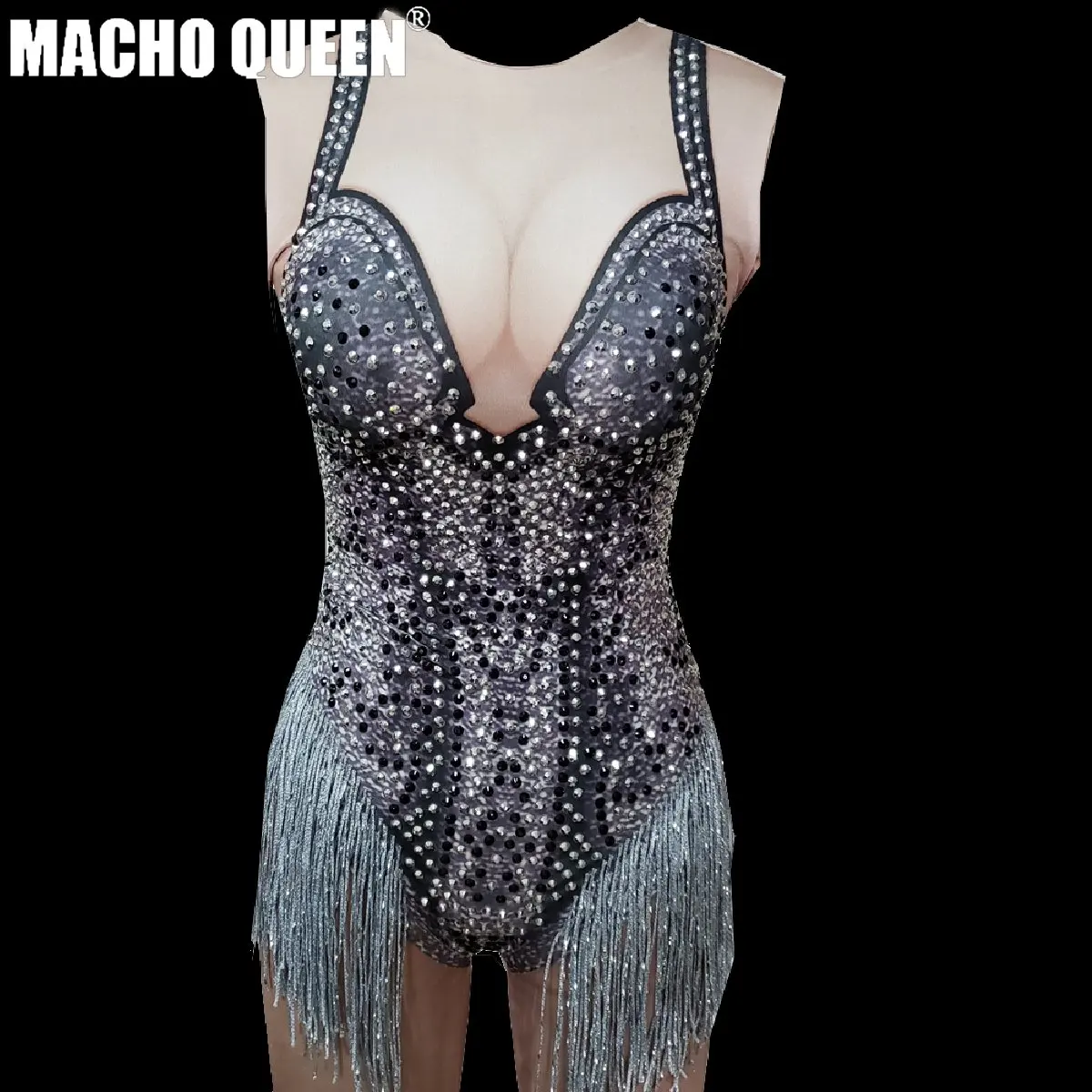 Костюмы Drag Queen Стразы боди с бахромой карнавальные костюмы для выступлений