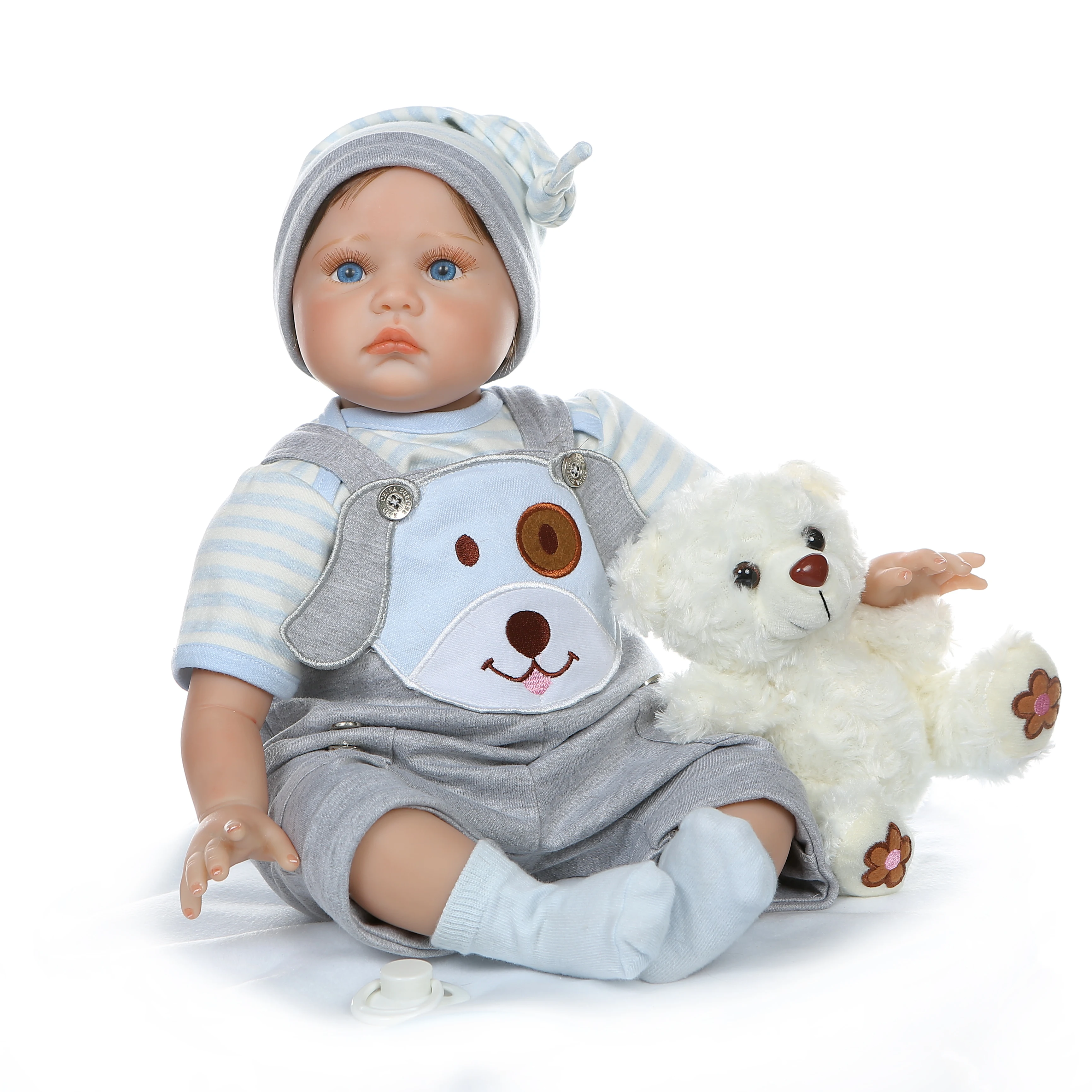 NPK 55 см bebe реалистичные reborn Близнецы Детские куклы спящие/просыпающиеся реалистичные, из мягкого силикона реальное касание Утяжеленные волосы с корнями тела