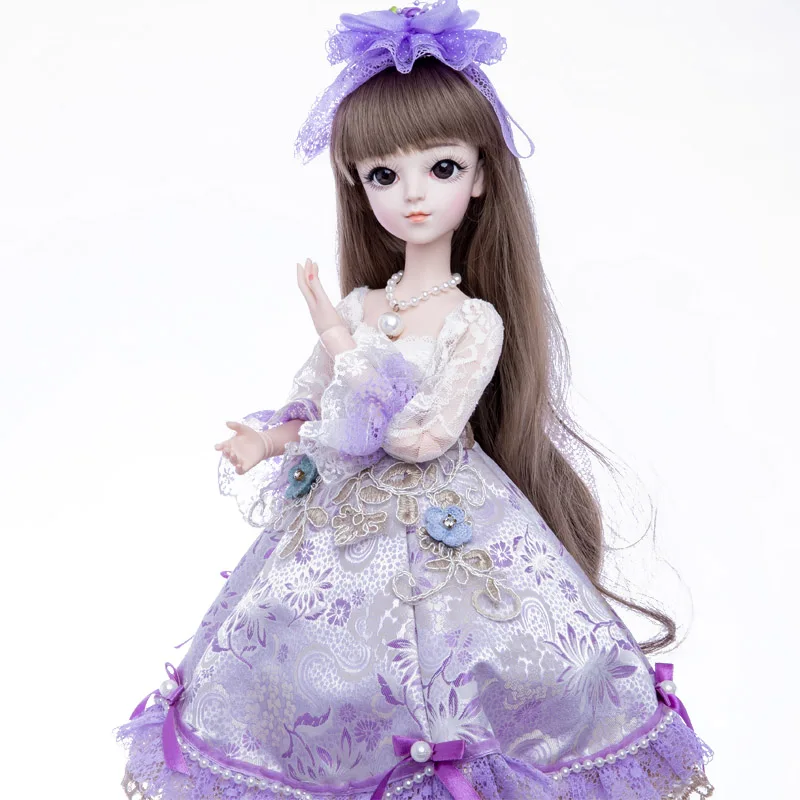 Белый Принцесса Анна 1/3 60 см BJD кукла DIY Мода парик кукла одета принцесса кукла девочка игрушки - Цвет: Белый