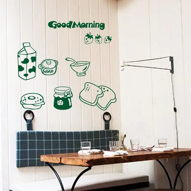 Art design 2015 hot selling environmental removable home decor kitchen milk breakfast wall sticker for or dining room | Дом и сад
