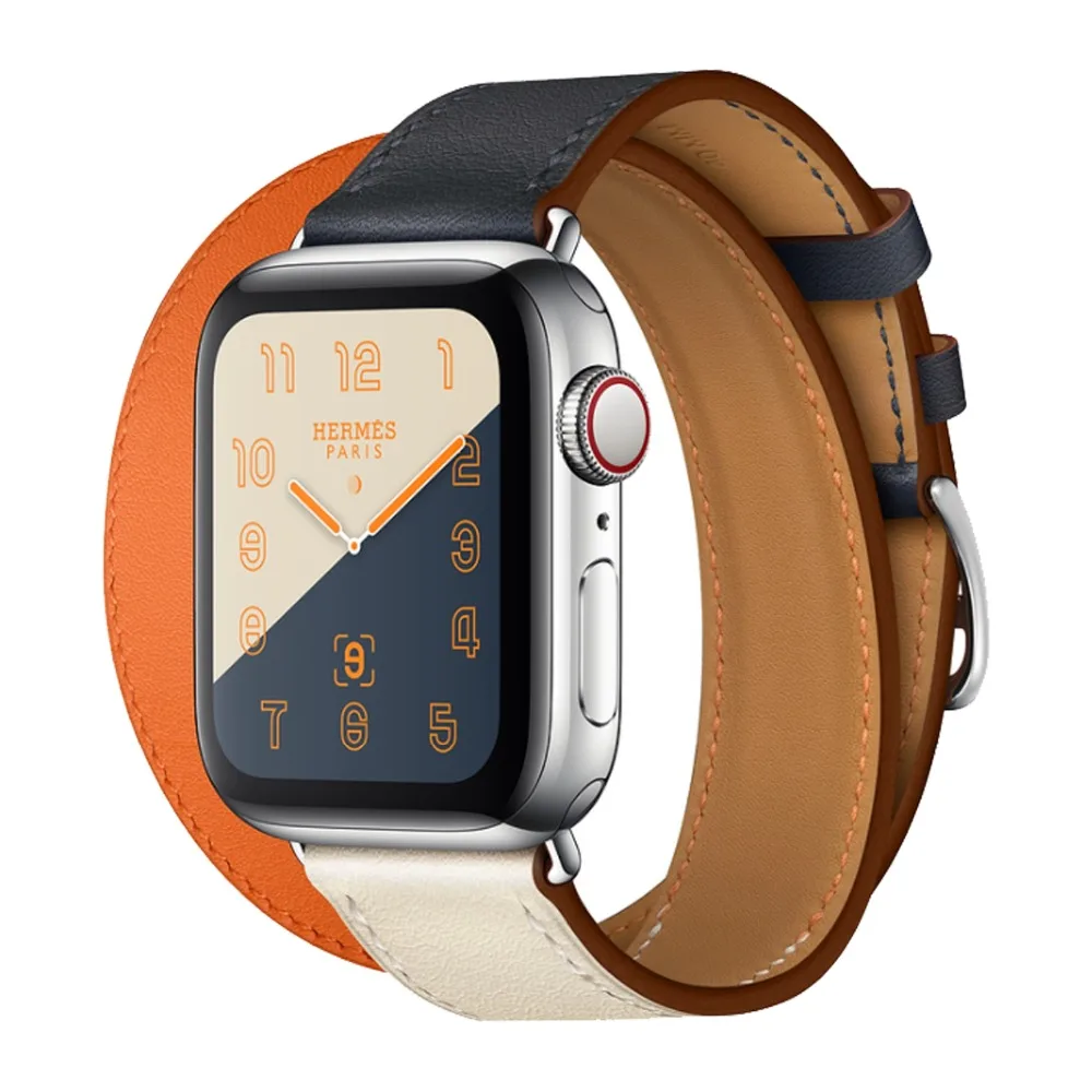 GXV Новый ремешок контрастного цвета из натуральной кожи для Apple Watch Series 4/2/1
