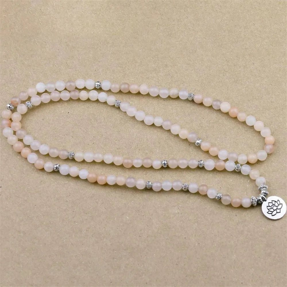 Trendy Wrist Beaded Bracelet 6mm 108 Natural Yellow Stone Yoga Lotus Healing Mala / Necklace for Women Jewelry Dropship | Украшения и