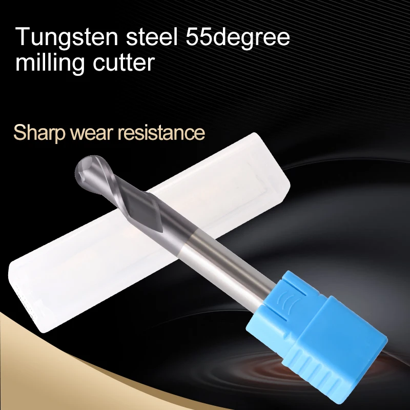 Augusttools Набор ножей Сталь фреза сферическим концом HRC55 2 флейты спиральная коронка