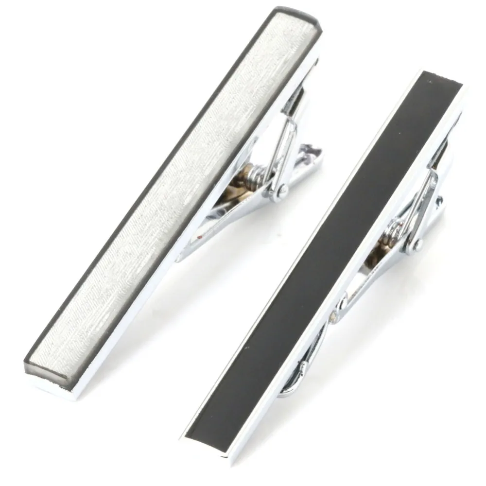 

Free shipping high-end men's tie clip silver 2PCS brass