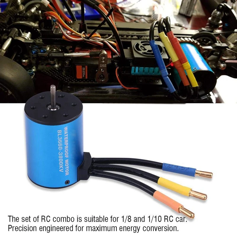 3660 3800Kv Бесконтактный бесщеточный двигатель с 60A Esc & светодиодная карта для