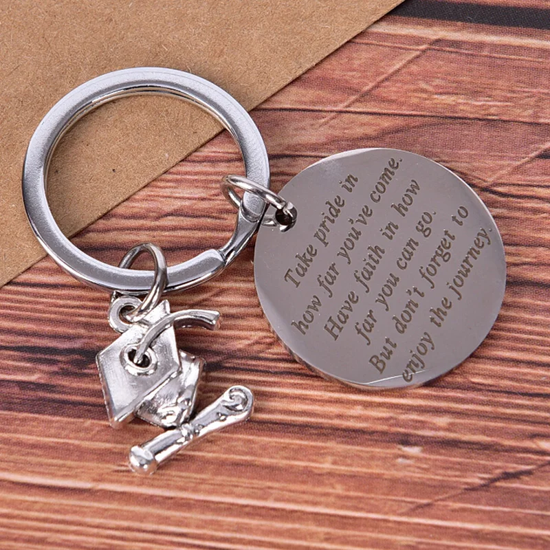 Модный креативный Выпускной брелок из нержавеющей стали милые металлические