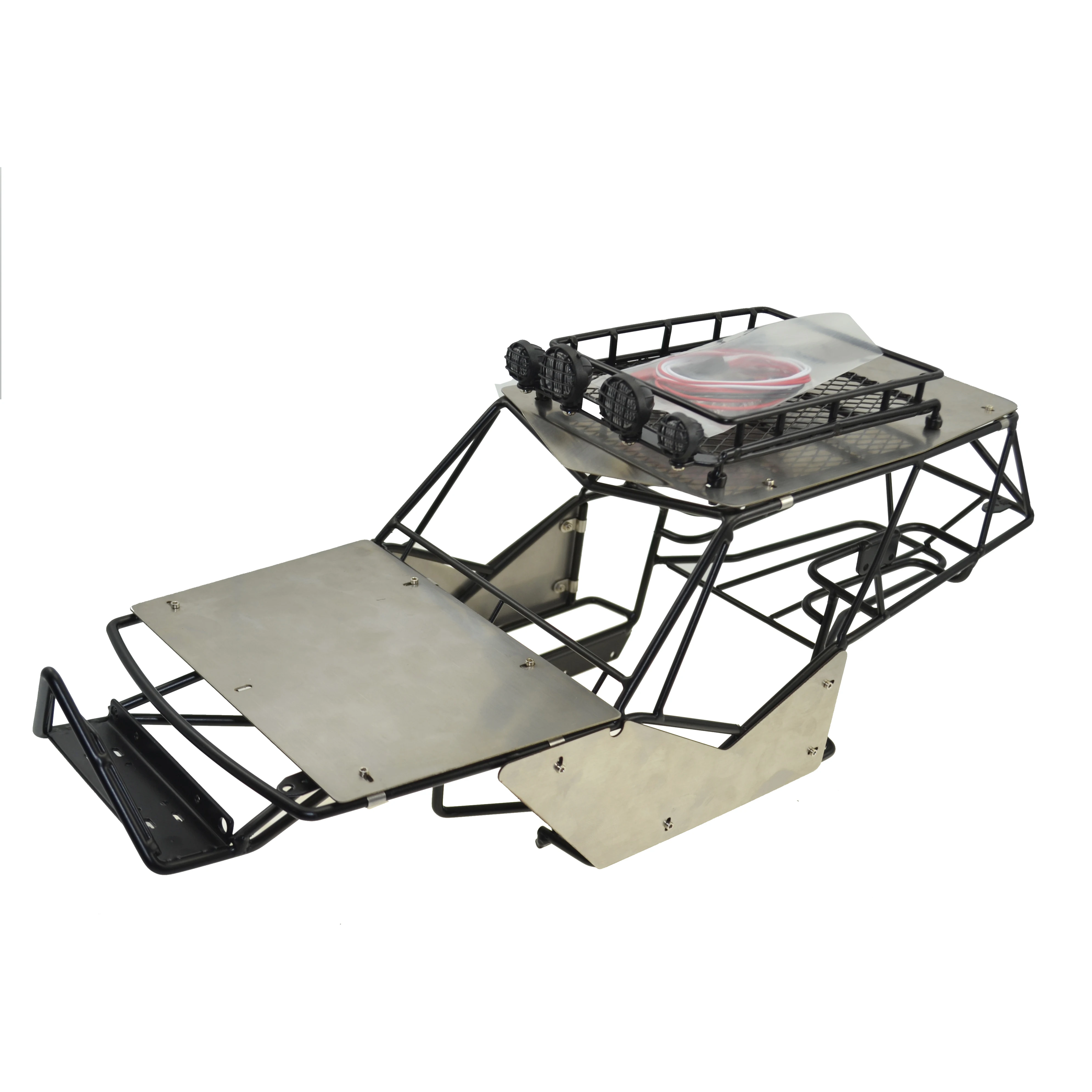 1:10 Rc Рейфы металлическая рулонная клетка рама корпус с крышей стойки и металлические листы для осевой Рейф AX90018 90020 RC автомобиль рок
