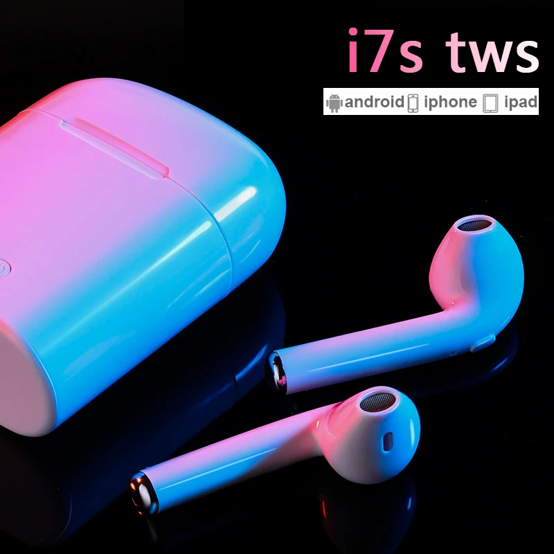 I7s TWS Спортивная bluetooth-гарнитура со стерео беспроводным микрофоном, беспроводная гарнитура, наушники для iPhone X, смартфона, Huawei, Xiaomi