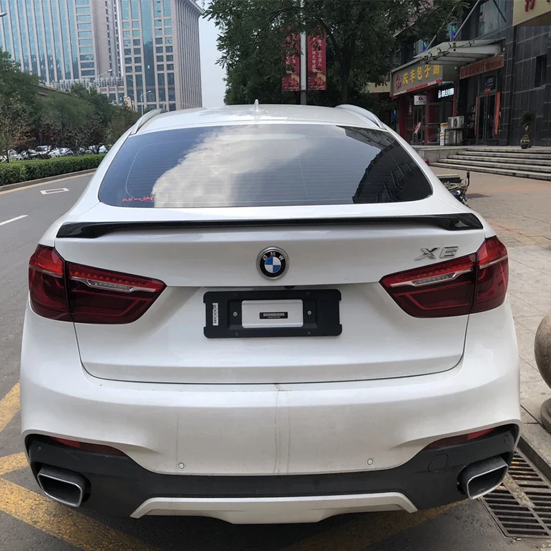 Для BMW X6 F16 2014 до 2016 углеродное волокно спойлер декоративное озеленение высокого