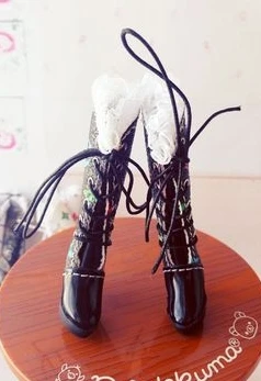 black Новинка; 1 пара ботинок Blyth Dolls; кружевные ботинки на высоком каблуке со звездами для azone pullip barbis kurhn momoko; 19 шарнирных 1/6; аксессуары для кукол - Цвет: black