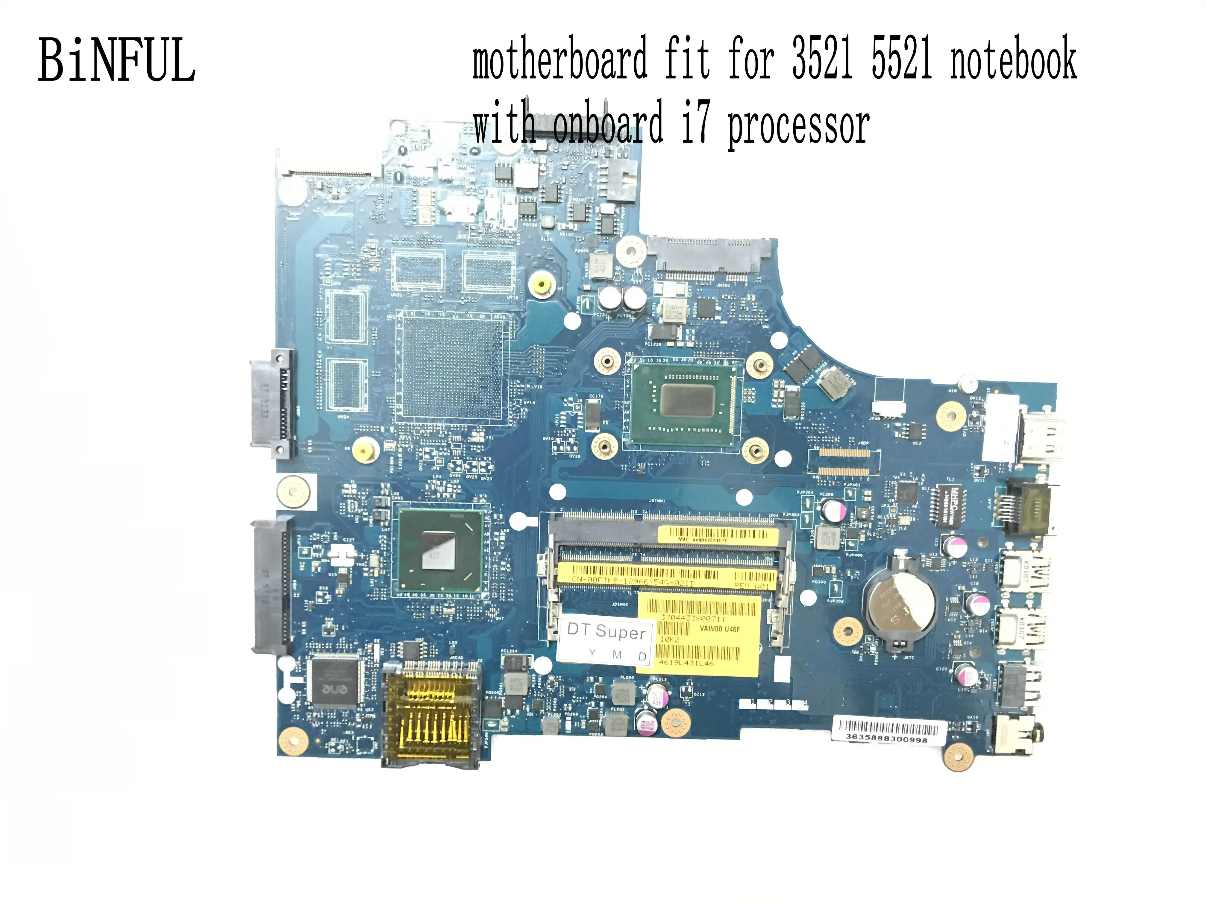 

Быстрая доставка, материнская плата VAW00 LA-9104P REV: 1,0 (A00) для ноутбука DELL INSPIRON 3521, процессор I7, 90 дней гарантии