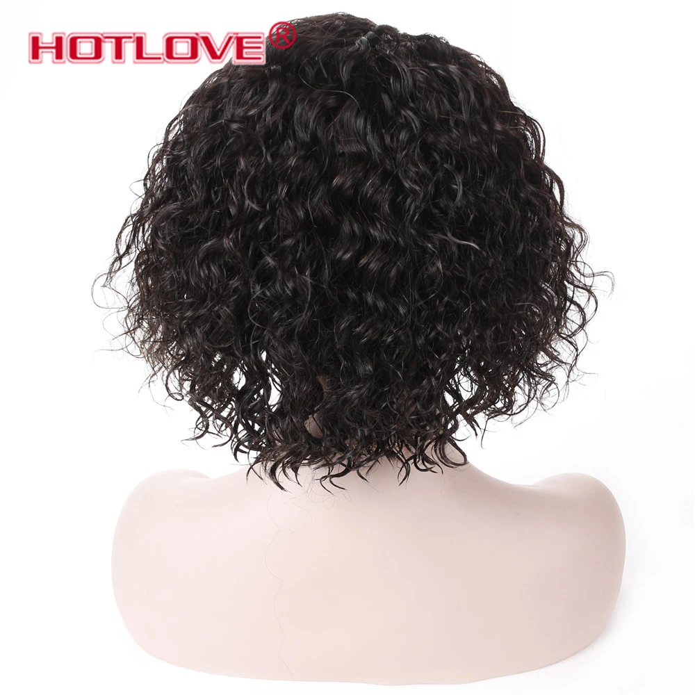 Hotlove Curly Short Bob Wig Brazilian Remy Hair Lace Front Human Wigs For Women Frontal Pre Plucked 8 - 12 inch | Шиньоны и парики