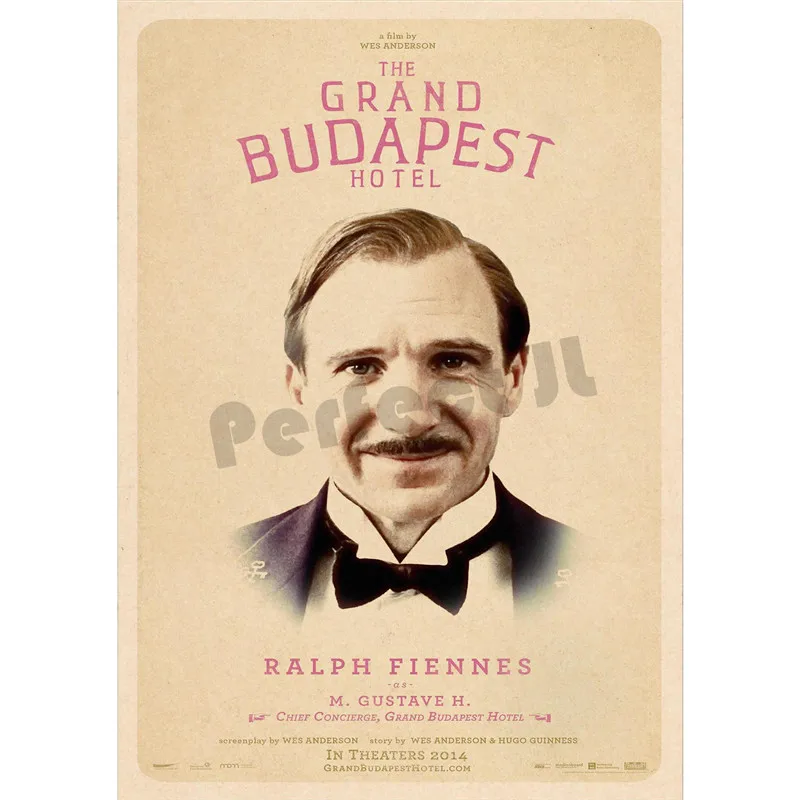 Grand Budapest домашний интерьер отеля украшения Крафт Фильм плакат рисунок core наклейки на стену - Цвет: Светло-зеленый