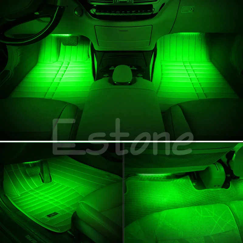 2X12 LED Car SUV Interior Footwell Floor Decor Atmosphere Light Neon Strip Green | Автомобили и мотоциклы