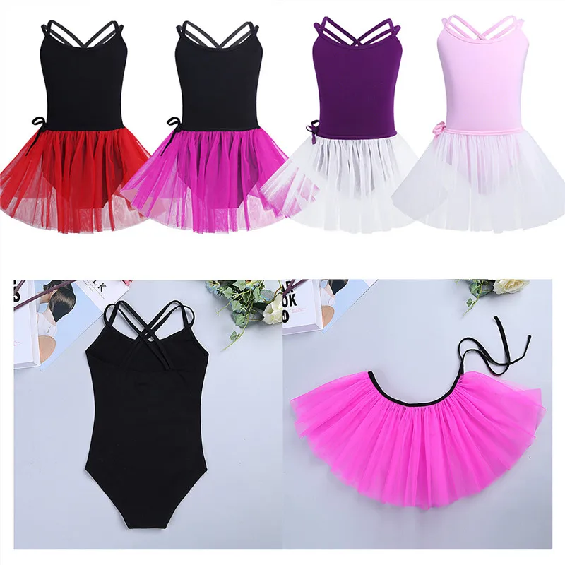 TiaoBug Kids Teens Cotton Spaghetti Straps Ballet Tutu Dress Girls Dance Gymnastics Leotard with Mesh Skirt Set Ballerina | Тематическая
