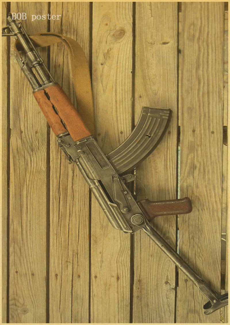 Ретро плакат пистолет AK47 плакат карта военный плакат крафт-бумага ВИНТАЖНЫЙ ПЛАКАТ Мужская комната декоративный бар украшение - Цвет: H85