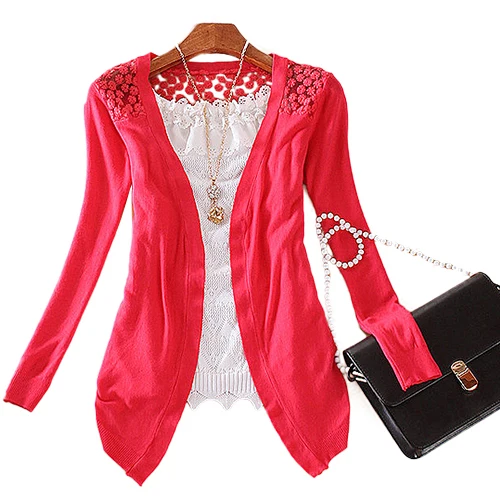 Bluelans Lady Korean Style Candy Color Crochet Knit Top Coat Sweater Cardigan Summer Blouse |
