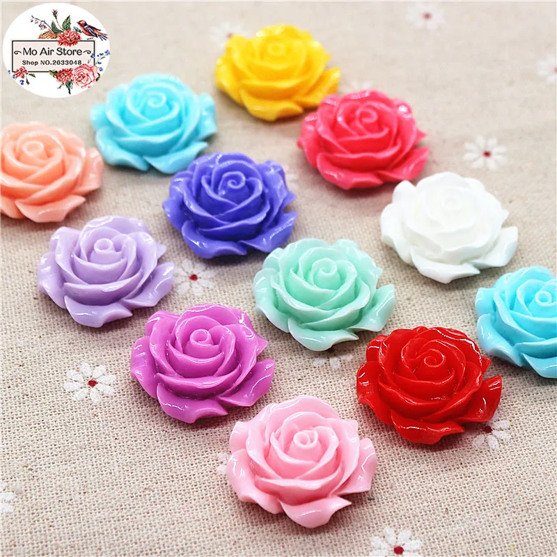 10 шт. 28 мм смешанные цвета цветок камелии Смола flatback Кабошон DIY украшения/телефон