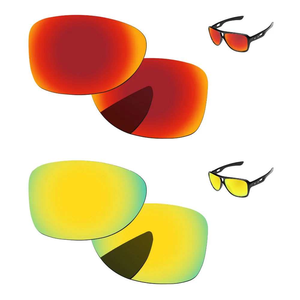 

Поляризованные Сменные линзы 24K, золотистые и огненно-красные, 2 пары, для отправки 2, оправа для солнцезащитных очков, 100%, защита от Уфа и уфв