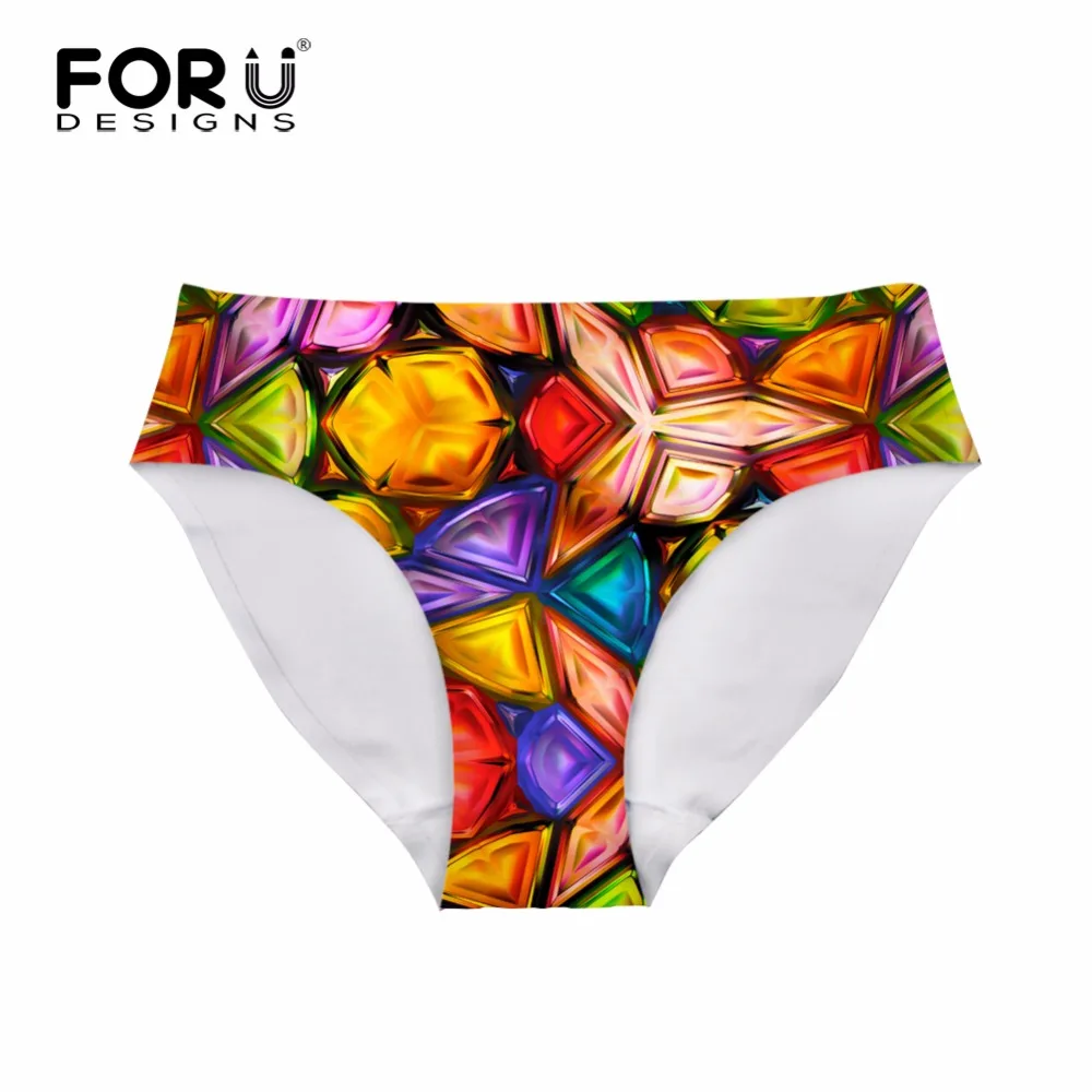 

FORUDESIGNS 3D Geometric Print Panties for Women Sexy Seamless Panties Lady Lingerie Underwear Breath Female Mid-rise Panties