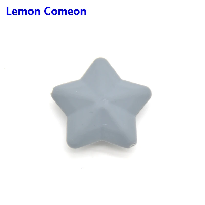Lemon Comeon, 5 шт., силиконовая звезда, BPA бесплатно, силиконовые бусины, игрушка для грызунов, подарок для медсестры, сделай сам, цепочка для соски, ожерелье, прорезыватель, аксессуары
