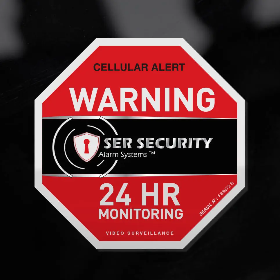 SURVEILLANCE WINDOW DOOR STICKER House Alarm Security Monitoring Warning