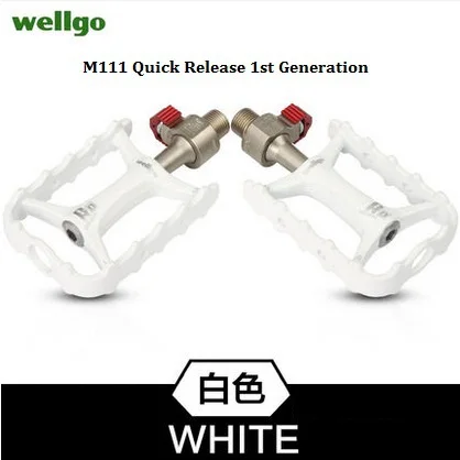 white Wellgo оригинальные M111 быстросъемные не быстросъемные велосипедные педали для шоссейного велосипеда сверхлегкие педали MTB велосипедные педали с подшипником - Цвет: white