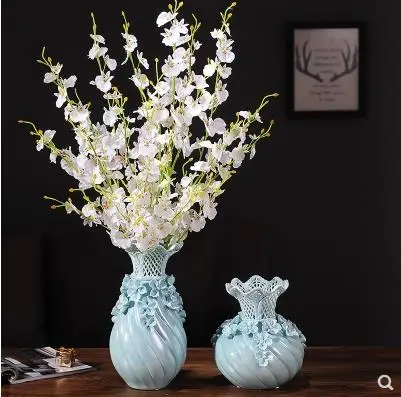 

Creative blue ceramic vase, beautiful craft porcelain gift, home office desktop decoration