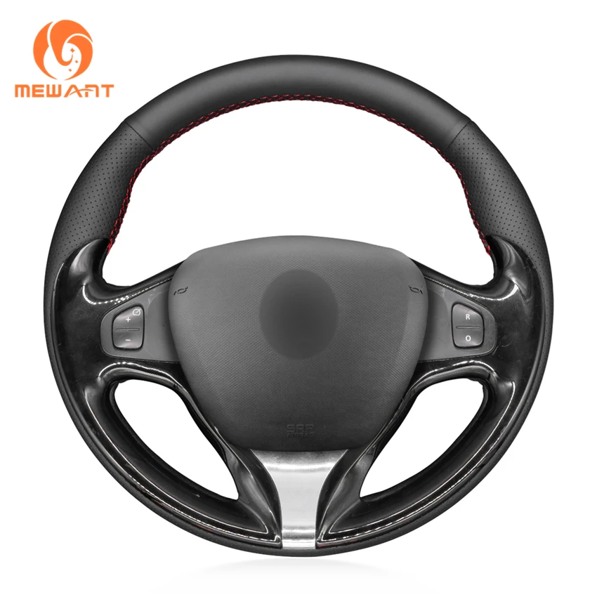 Чехол на руль автомобиля MEWANT из черной натуральной кожи для Renault Clio 4 2012 2016 Captur Samsung