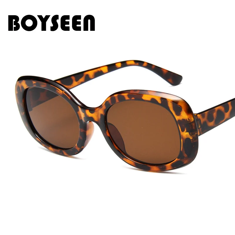 

BOYSEEN Vintage Oval Round Sunglasses Men Women Sunglasses Wide square 97004