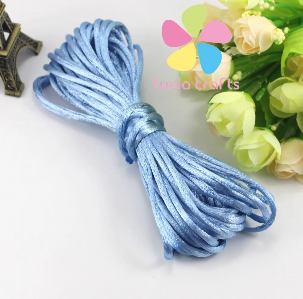 Color 4 blue Lucia crafts 10 лет/Лот, 2 мм, мягкий сатиновый шнур, шелковый шнур макраме, нейлоновая веревка, аксессуары для рукоделия, W0402 - Цвет: Color 4 blue