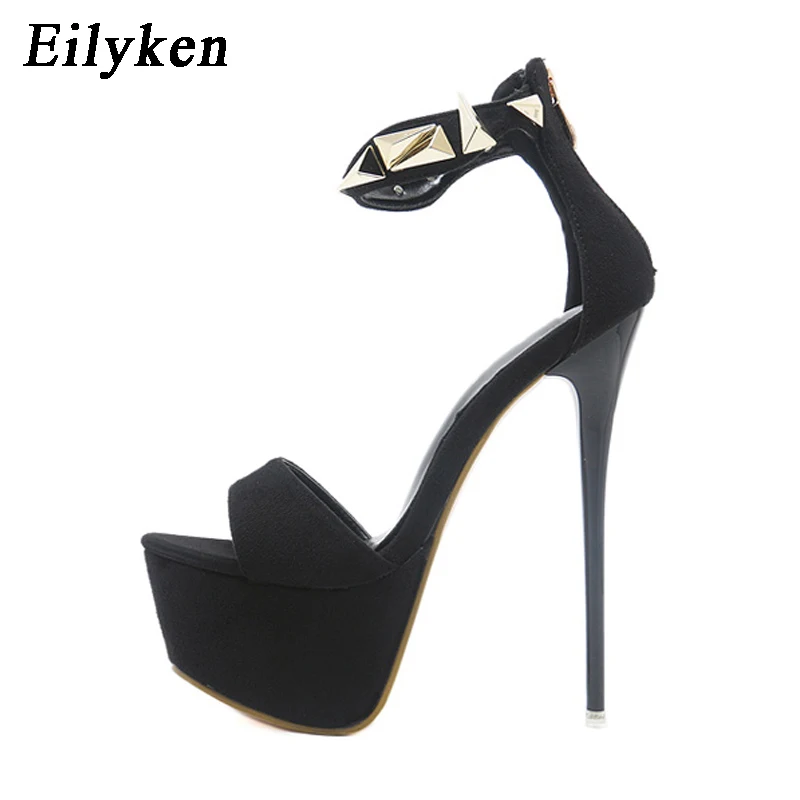 Eilyken/; летние женские сандалии-гладиаторы; Туфли-лодочки; туфли для клубов вечеринок; женские сандалии с блестками на тонком каблуке 16 см
