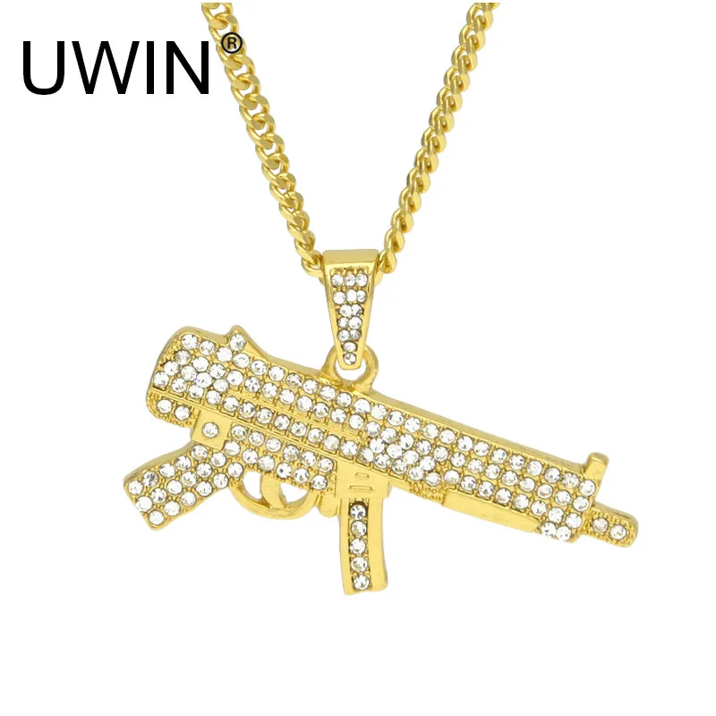 Ожерелье UWIN в стиле хип хоп с подвеской виде оружия|f pendant|ak47 necklacenecklace ak47 |