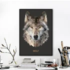 Современная мозаика волк Искусство Печать постер, фотографии животных на стену для украшения дома, декор Hogar