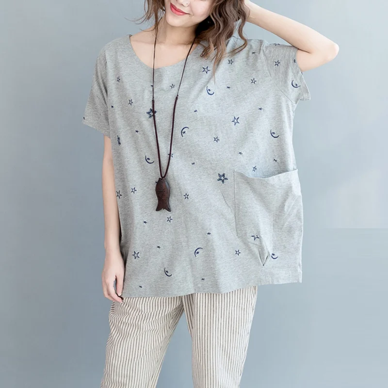 Elseisle 2017 женская футболка летний уличный стиль звездный узор рукав летучая мышь