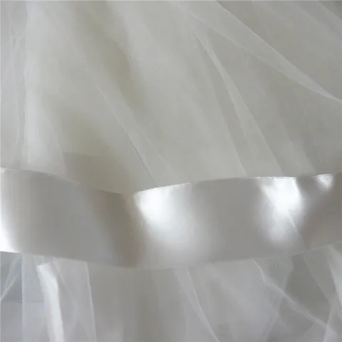 Двухслойная свадебная фата Hymli, длина собора, белый/слоновая кость