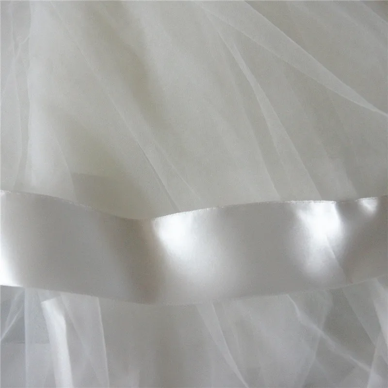 2 LAYER WIDE RIBBON EDGE CATHEDRAL LENGTH WEDDING VEIL BRIDAL ACCESSORIES VEILS | Свадьбы и торжества