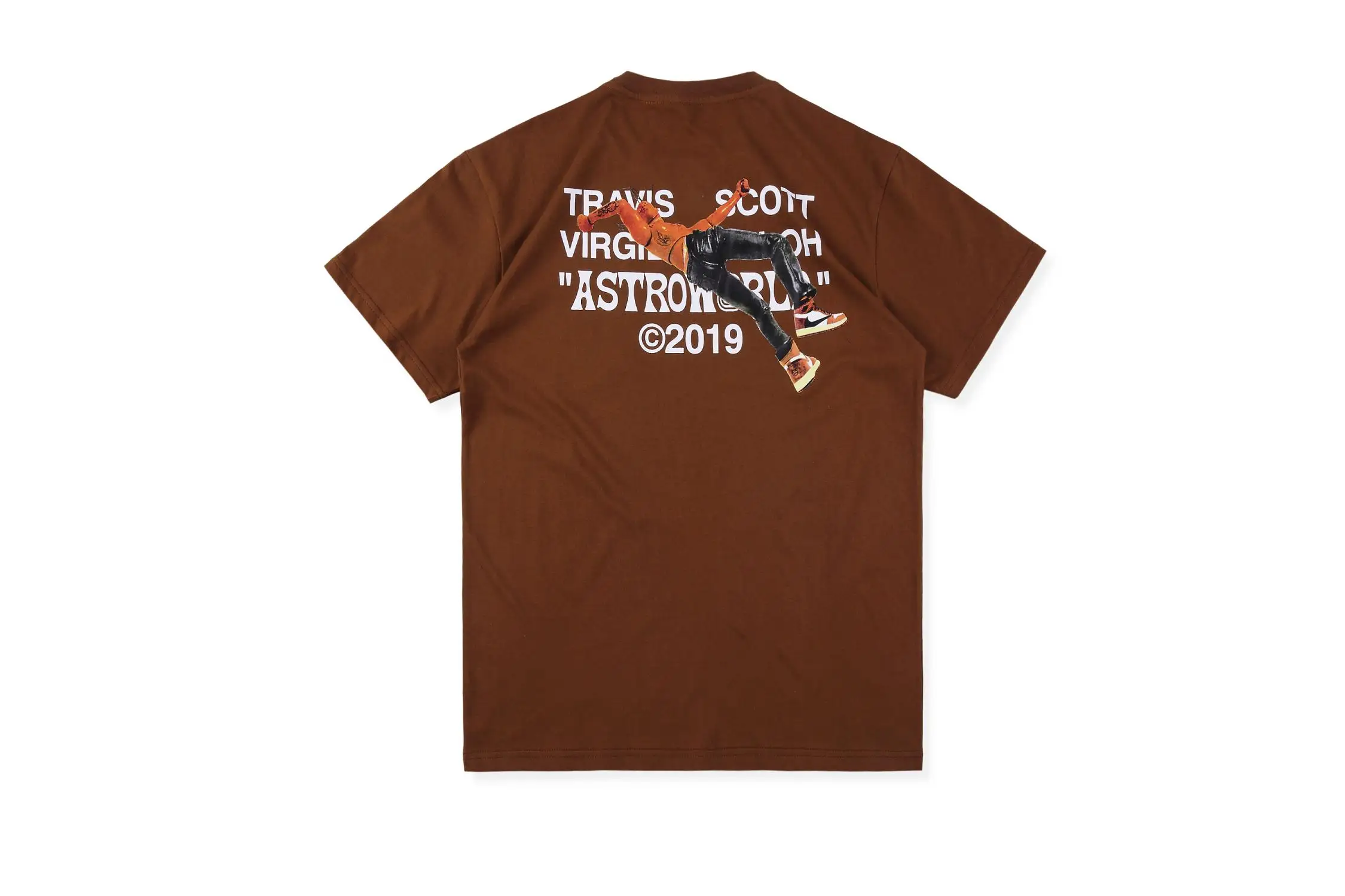 brown 19SS с изображением Трэвиса Скотта ASTROWORLD Virgil Abloh топ тройники высокого качества уличная хип хоп Hanukkah Astroworld grimace футболки для мужчин и женщин - Цвет: brown
