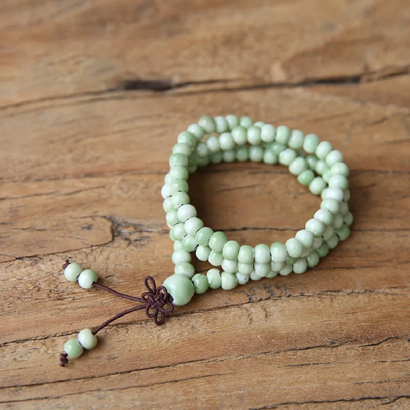 Wholesale 12 Styles China Jingdezhen Ceramics Beads Bracelet 108 Mala Prayer Beaded Elastic Rope Best Gift for Girl | Украшения и