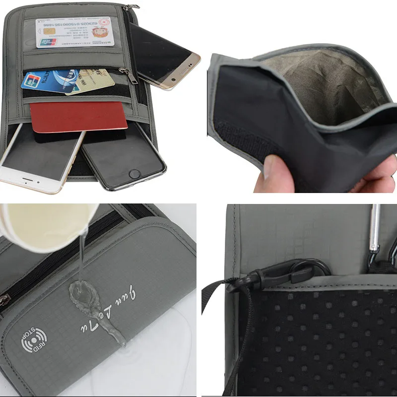 RFID Блокировка паспорт держатель для карт Путешествия Безопасный Документ Органайзер шеи чехол ID держатель