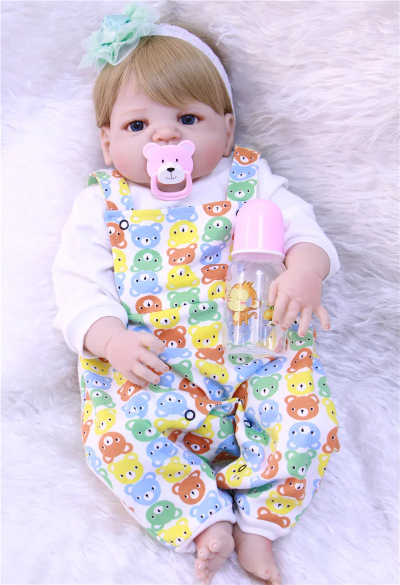 55 см силиконовая кукла для новорожденных реалистичные виниловые куклы девочек