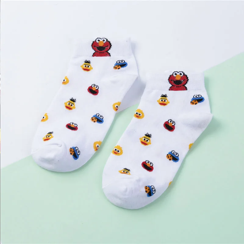 Новинка; уличные носки с героями мультфильмов; женские хлопковые короткие носки без пятки; модные носки в духе колледжа - Цвет: 1