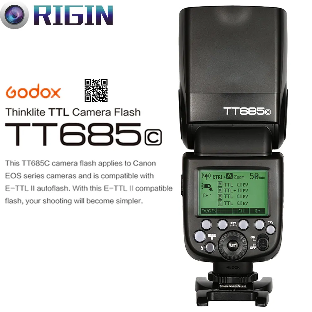 Godox TT685C вспышка 2 4 ГГц беспроводная передача + E TTL II автовспышка (GN60
