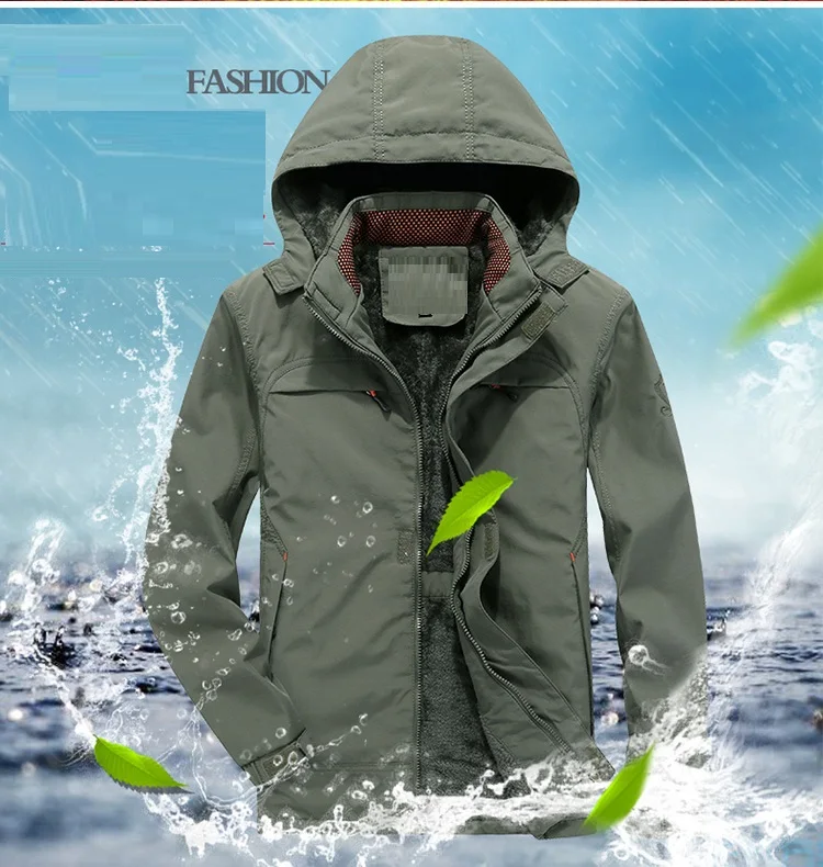 2018 зимняя ветрозащитная Водонепроницаемая Теплая Флисовая Мужская куртка