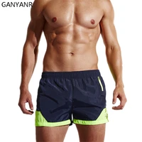 ganyanr brand men running shorts gym cycling jogging leggings marathon shorts with pockets men outdoor active quick dry sports