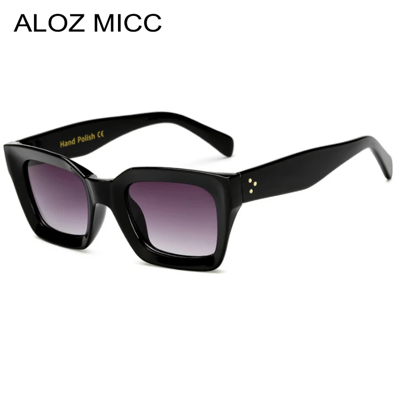 Очки солнцезащитные ALOZ MICC квадратные женские чёрные брендовые солнечные очки в