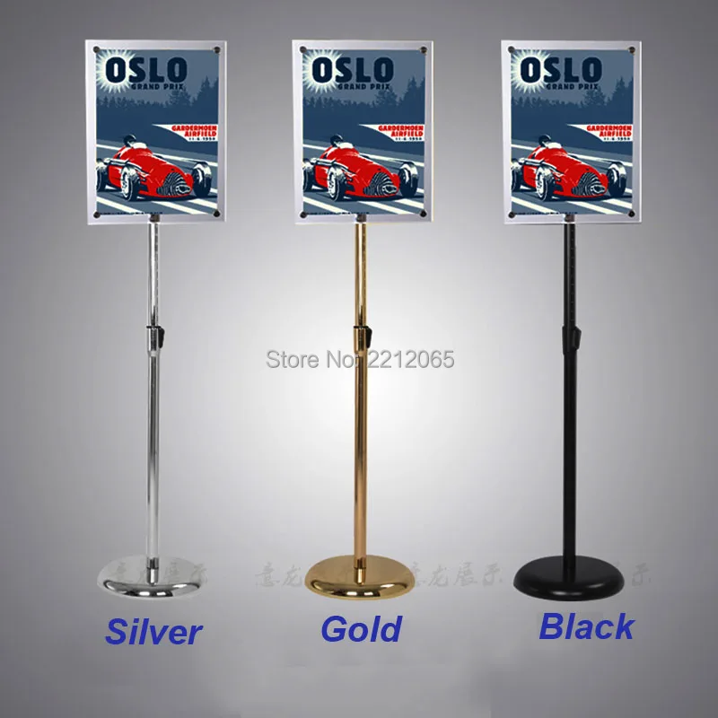 Регулируемый телескопический постер A4 подставка для витрины пола с