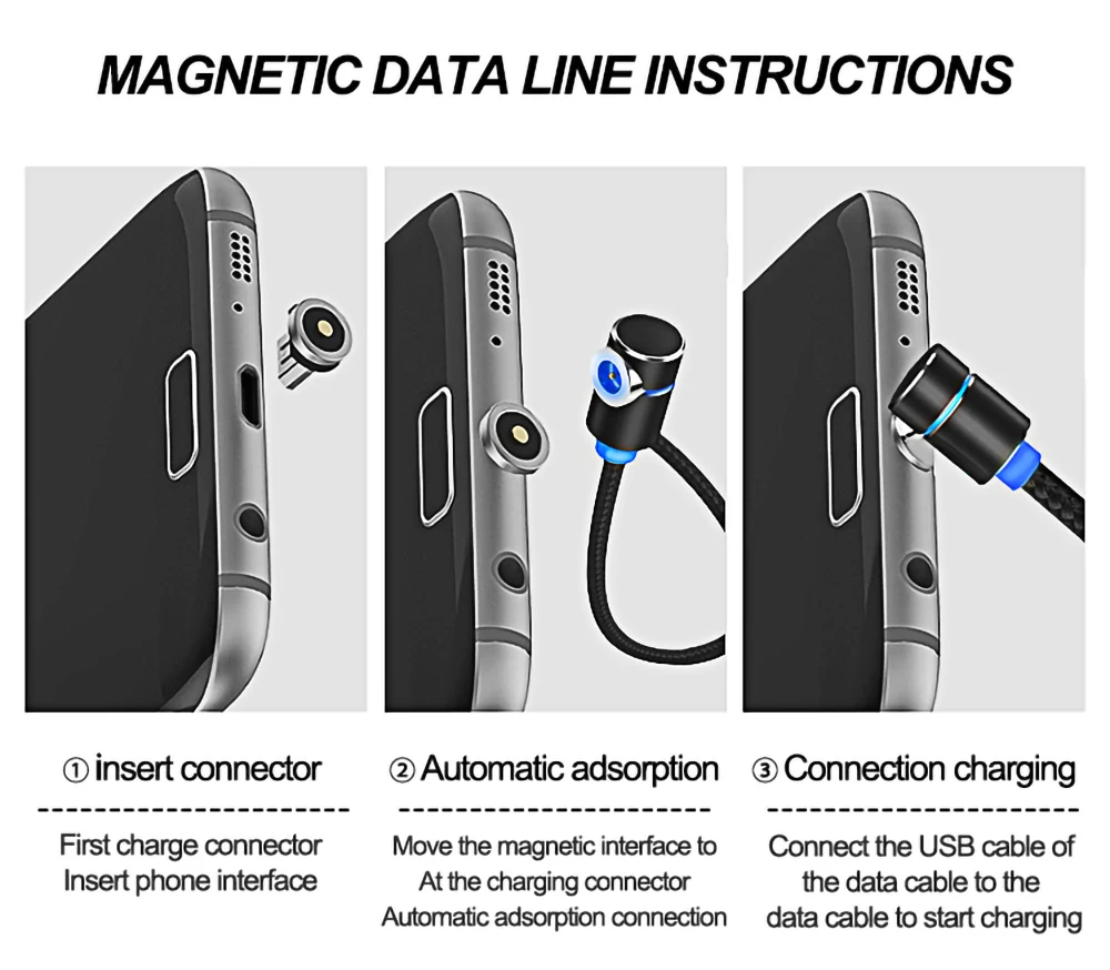 1 м/2 м Магнитный кабель Micro usb type C зарядное устройство для iPhone XS X XR 8 7 6s 6 samsung S9 8 Магнит Android телефон Быстрая зарядка кабель
