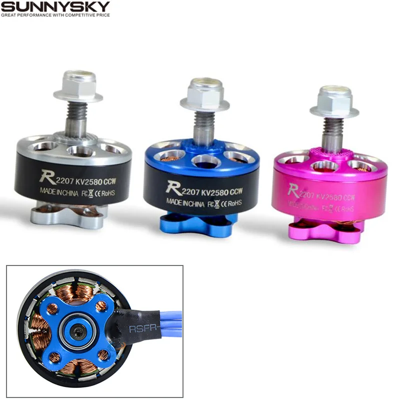 4 шт./компл. SUNNYSKY R2207 CW/CCW 1800KV 2580KV 3 4S бесщеточный двигатель для FPV RC мини гоночный